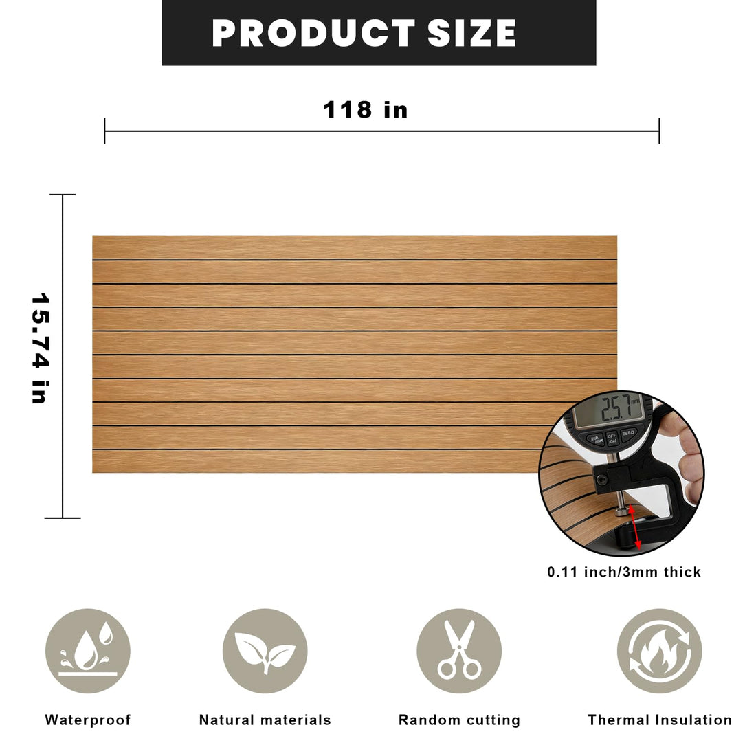 3D Wall Panels Peel and Stick – 15.74"x118" PVC FauxWood Grain Texture, Self Adhesive Waterproof Wall Covering, DIY Accent Wall, Sofa Background Backsplash & Modern Home Decor, Covers 12.9 sq.ft